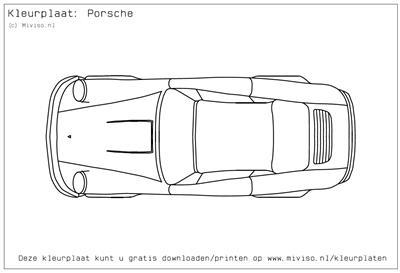 Kleurplaat van een Auto - Porsche