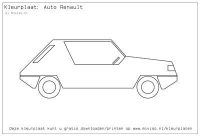 Kleurplaat van een Auto - Renault