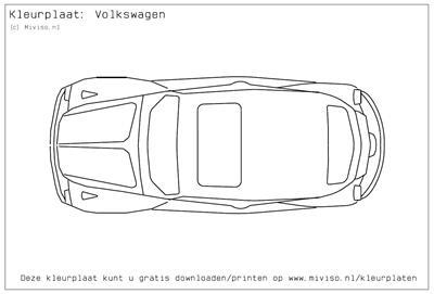 Kleurplaat van een Auto - Volkswagen Kever